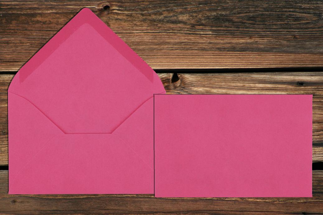 Briefhüllen 90x140 mm Nassklebend Knallrosa 120 g/qm